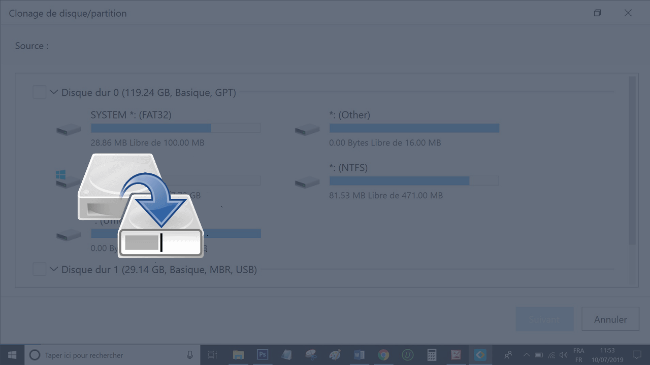 Guide Complet Pour Cloner un HDD vers un SSD sous Windows 10/8/7 gratuitement
