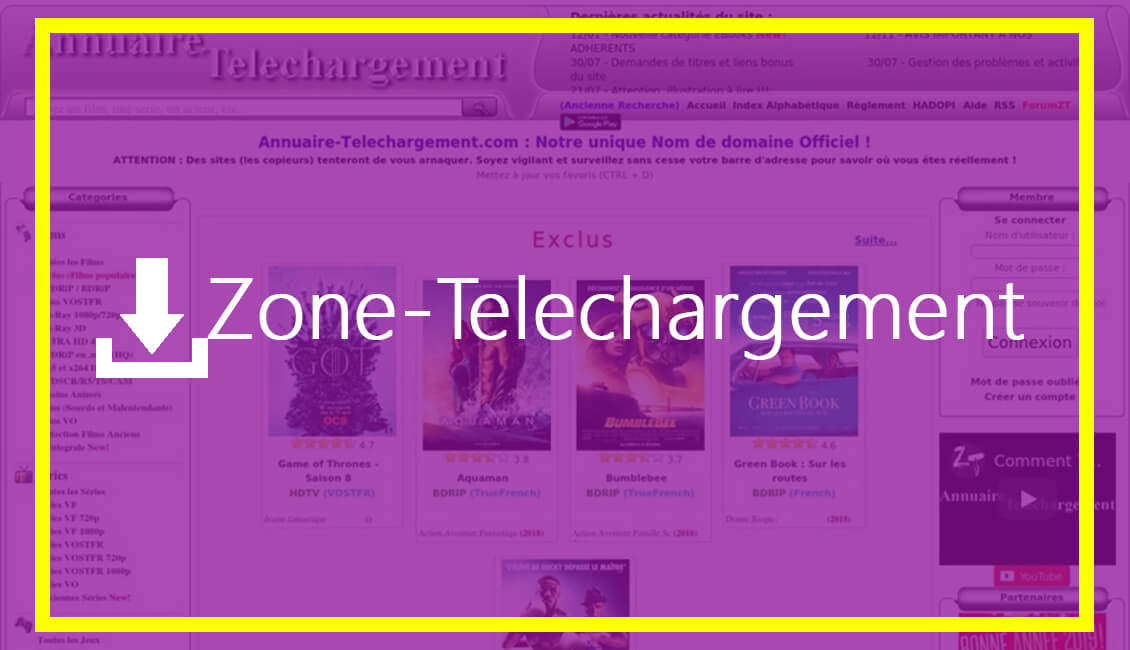 Annuaire-Telechargerment nouvelle adresse : Zone-Telechargement 2019